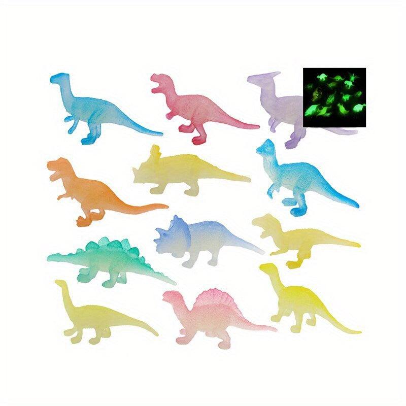 16pcs Luminous Dinosaur Toy Soft Glue T-Rex Model Boy Girl Gift