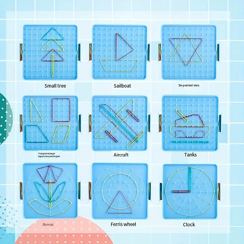Double Sided Recognition Geometric Graphic Nail Board for Students
