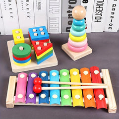 Wooden Educational Building Blocks for Toddlers - Musical Instruments and Toys
