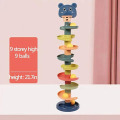 Kids Ramp Toy Basketball Track Fun Tower Rotating Ball Rolling Puzzle Game