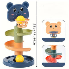 Kids Ramp Toy Basketball Track Fun Tower Rotating Ball Rolling Puzzle Game
