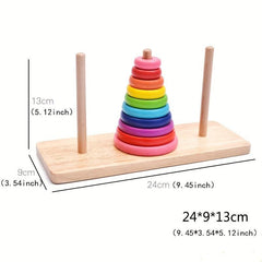 Wooden Tower Of Hanoi Teaching Aid for Infants and Young Children