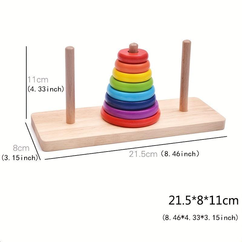 Wooden Tower Of Hanoi Teaching Aid for Infants and Young Children