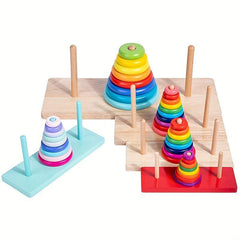 Wooden Tower Of Hanoi Teaching Aid for Infants and Young Children