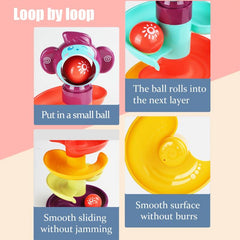 Infant Toys Puzzle Early Education Baby Track Ball Rotation Happy