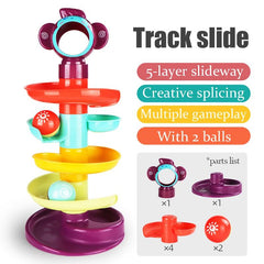 Infant Toys Puzzle Early Education Baby Track Ball Rotation Happy