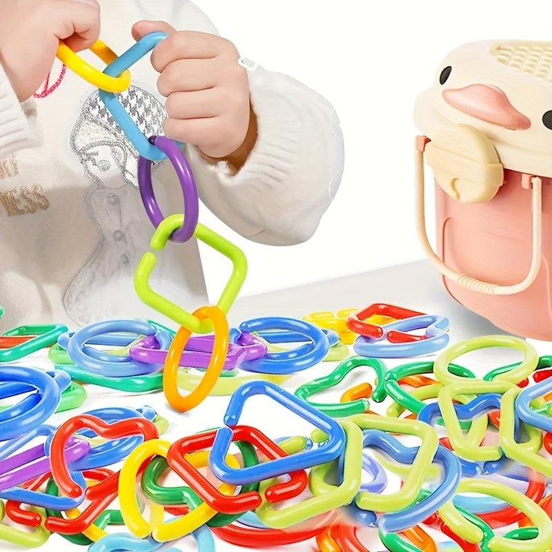 Geometric Chain Buckle Ring Toy for Parent Child Sensory Training