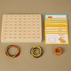 Montessori Shape Peg Board Educational Games Wooden Toy