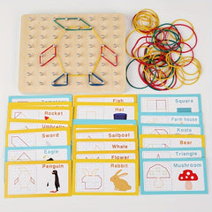 Montessori Shape Peg Board Educational Games Wooden Toy