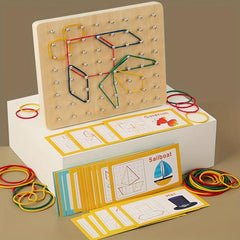 Montessori Shape Peg Board Educational Games Wooden Toy