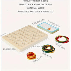 Montessori Shape Peg Board Educational Games Wooden Toy