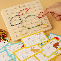 Montessori Shape Peg Board Educational Games Wooden Toy