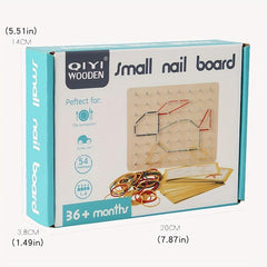 Montessori Shape Peg Board Educational Games Wooden Toy