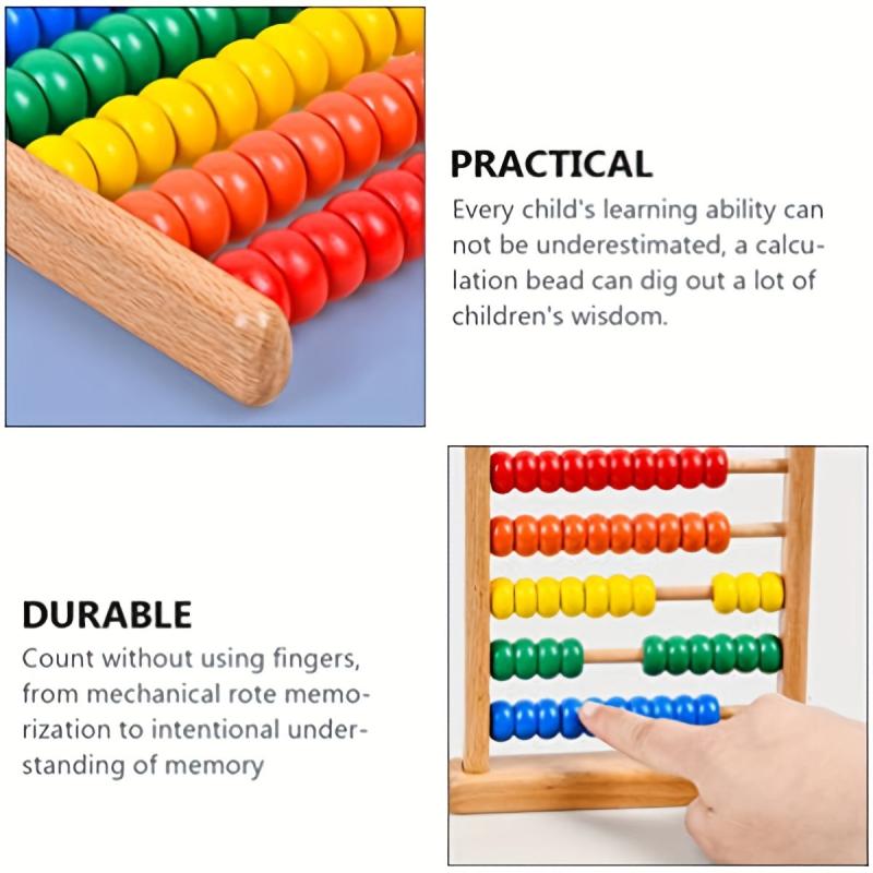Colorful Wooden Abacus Counting Tool for Math Calculation