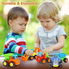 Friction Power Car Push And Go Tractor Bulldozer Cement Mixer Toys