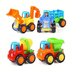 Friction Power Car Push And Go Tractor Bulldozer Cement Mixer Toys