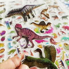 12 Sheets 3D Dinosaur Stickers for Notebooks Skateboards Phones