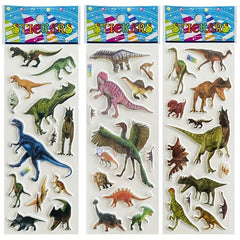 12 Sheets 3D Dinosaur Stickers for Notebooks Skateboards Phones