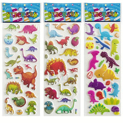 12 Sheets 3D Dinosaur Stickers for Notebooks Skateboards Phones