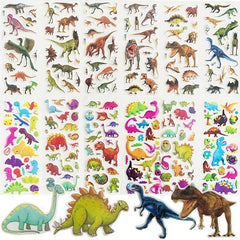 12 Sheets 3D Dinosaur Stickers for Notebooks Skateboards Phones