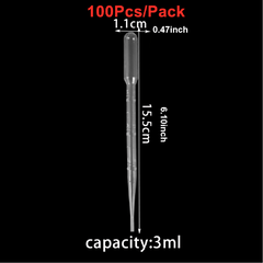100 Disposable Pipettes - 0.2/3ML for Crafting & Resin
