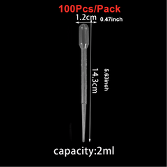 100 Disposable Pipettes - 0.2/3ML for Crafting & Resin