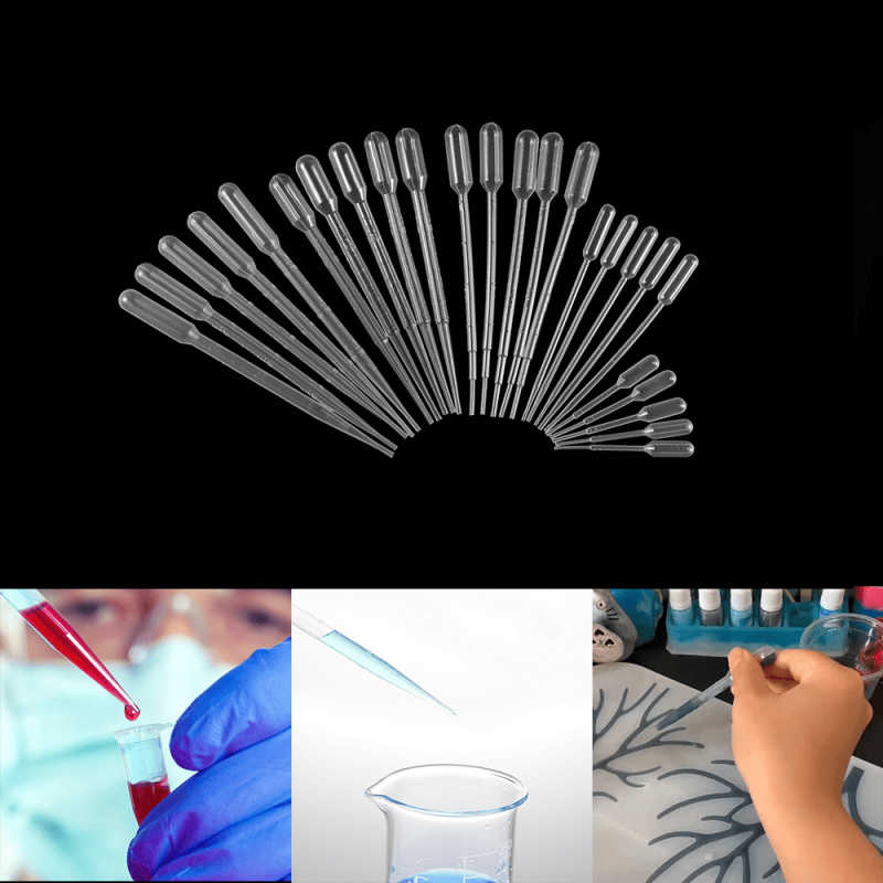 100 Disposable Pipettes - 0.2/3ML for Crafting & Resin