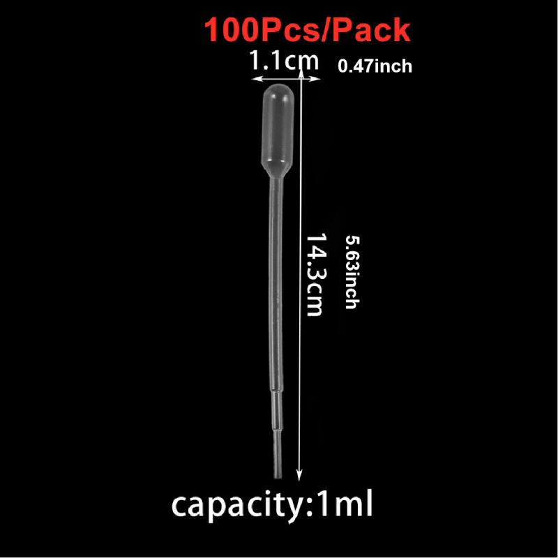 100 Disposable Pipettes - 0.2/3ML for Crafting & Resin
