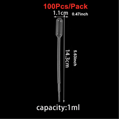 100 Disposable Pipettes - 0.2/3ML for Crafting & Resin