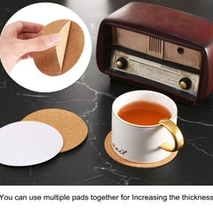 30pcs Round Cork Mat Coaster Self Adhesive Back Panel DIY Craft Materials