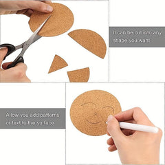 30pcs Round Cork Mat Coaster Self Adhesive Back Panel DIY Craft Materials