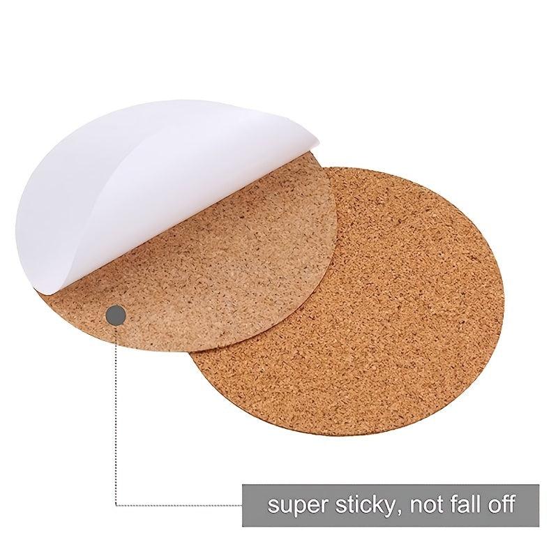 30pcs Round Cork Mat Coaster Self Adhesive Back Panel DIY Craft Materials