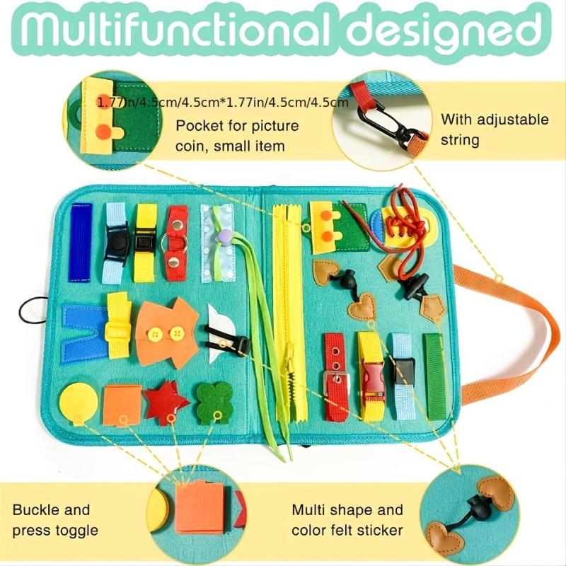 Montessori Busy Board for Toddlers Improve Basic Skills & Motor Skills