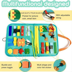 Montessori Busy Board for Toddlers Improve Basic Skills & Motor Skills