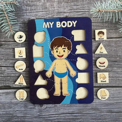 Wooden Puzzle Human Body Parts Structure Cognition