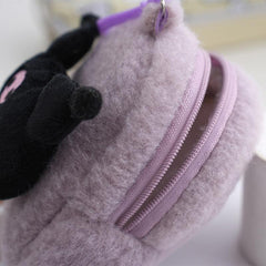 Plush Cartoon Coin Purse with Hanging Rope