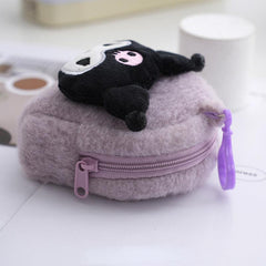 Plush Cartoon Coin Purse with Hanging Rope