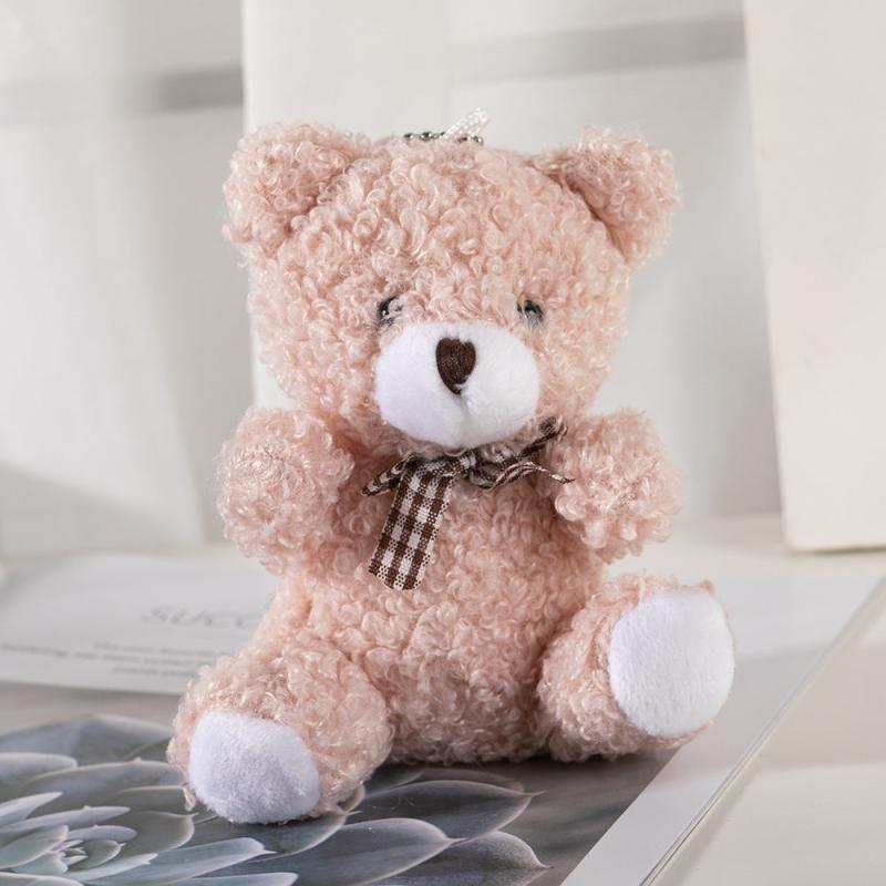 Cute Teddy Bear Charm Keychain Plush Toy Accessory for Bag