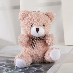 Cute Teddy Bear Charm Keychain Plush Toy Accessory for Bag