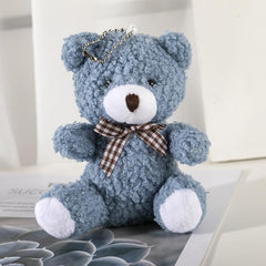 Cute Teddy Bear Charm Keychain Plush Toy Accessory for Bag