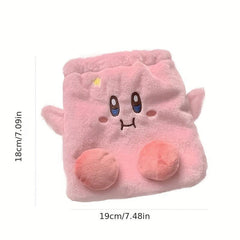Plush Drawstring Coin Purse Pink Star Large Capacity Portable Makeup Bag