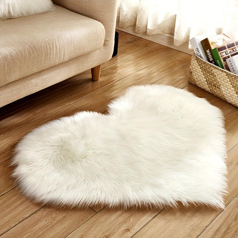 Plush Heart Rug for Bedroom or Living Room