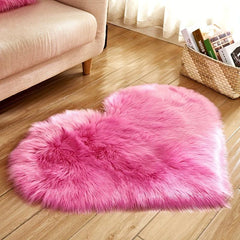Plush Heart Rug for Bedroom or Living Room