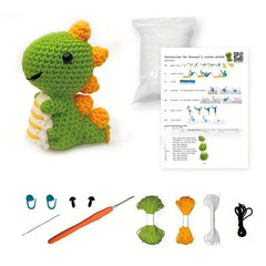 DIY Fabric Dino Knitting Kit - Create Your Own Cartoon Dinosaur