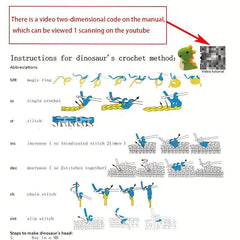 DIY Fabric Dino Knitting Kit - Create Your Own Cartoon Dinosaur