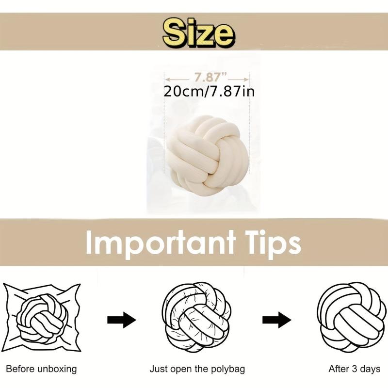 Small Round Throw Pillow Cushion Plush Knot Ball Decorative Pillow