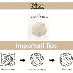 Small Round Throw Pillow Cushion Plush Knot Ball Decorative Pillow