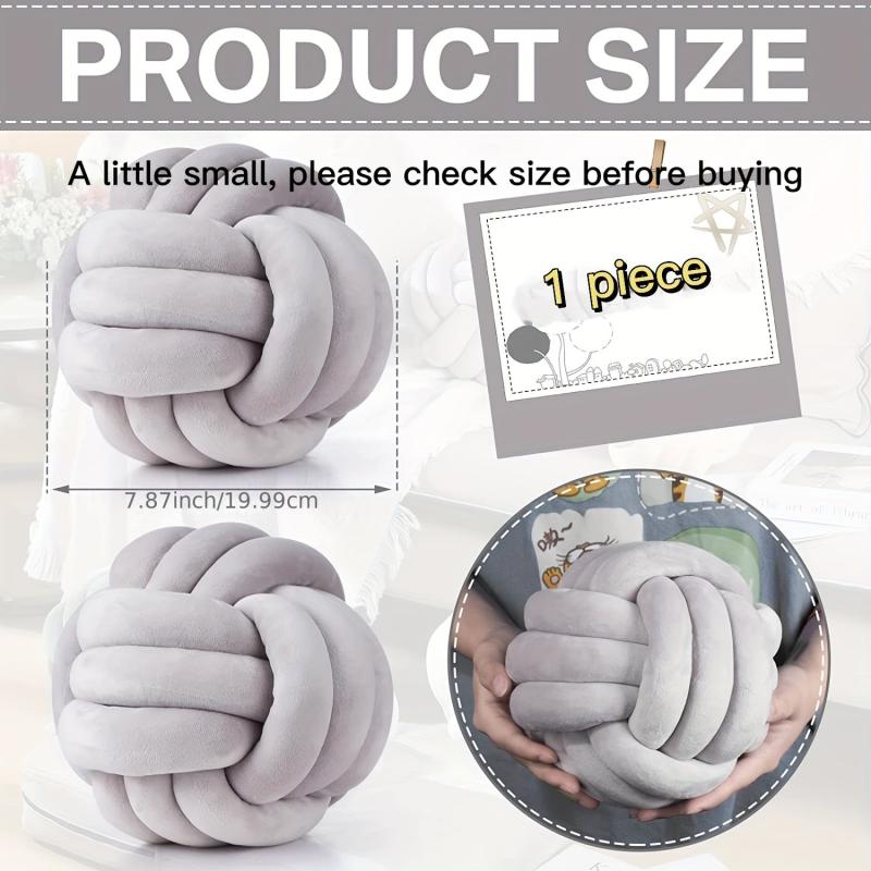 Small Round Throw Pillow Cushion Plush Knot Ball Decorative Pillow