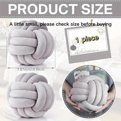 Small Round Throw Pillow Cushion Plush Knot Ball Decorative Pillow