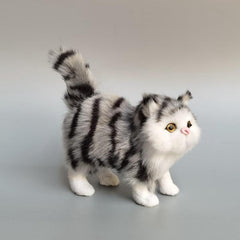 Simulated Cat Gray Cat Decorations Flower Cat Crafts Toys